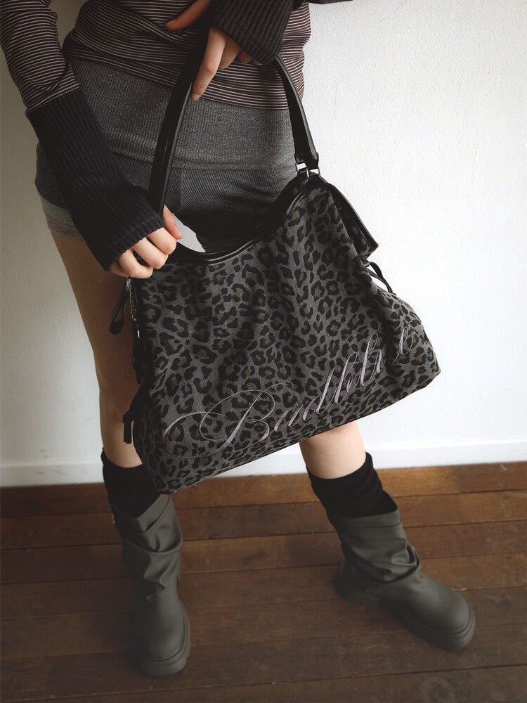 Leopard Dimsum Bag Charcoal