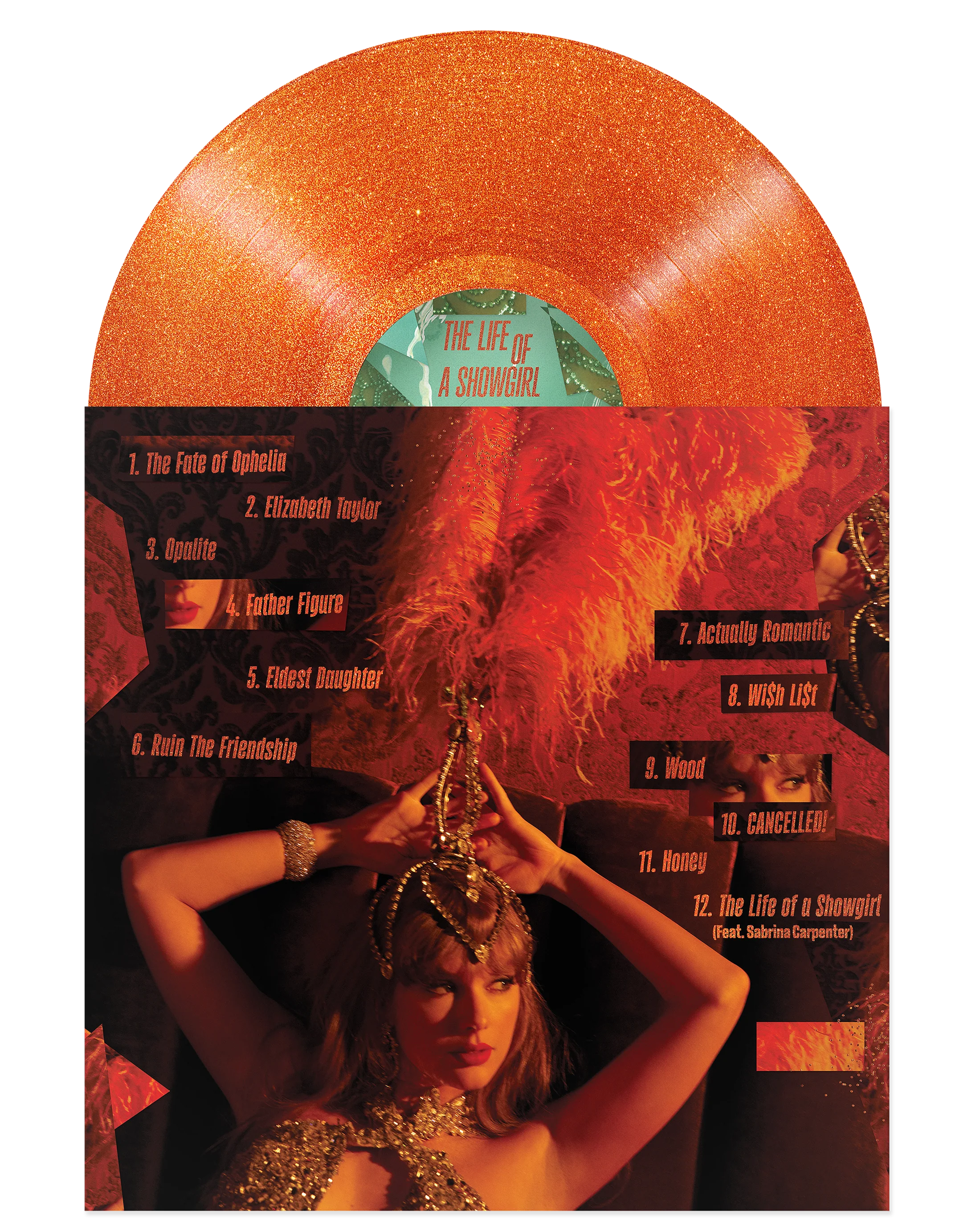 THE LIFE OF A SHOWGIRL: SWEAT AND VANILLA PERFUME PORTOFINO ORANGE GLITTER VINYL