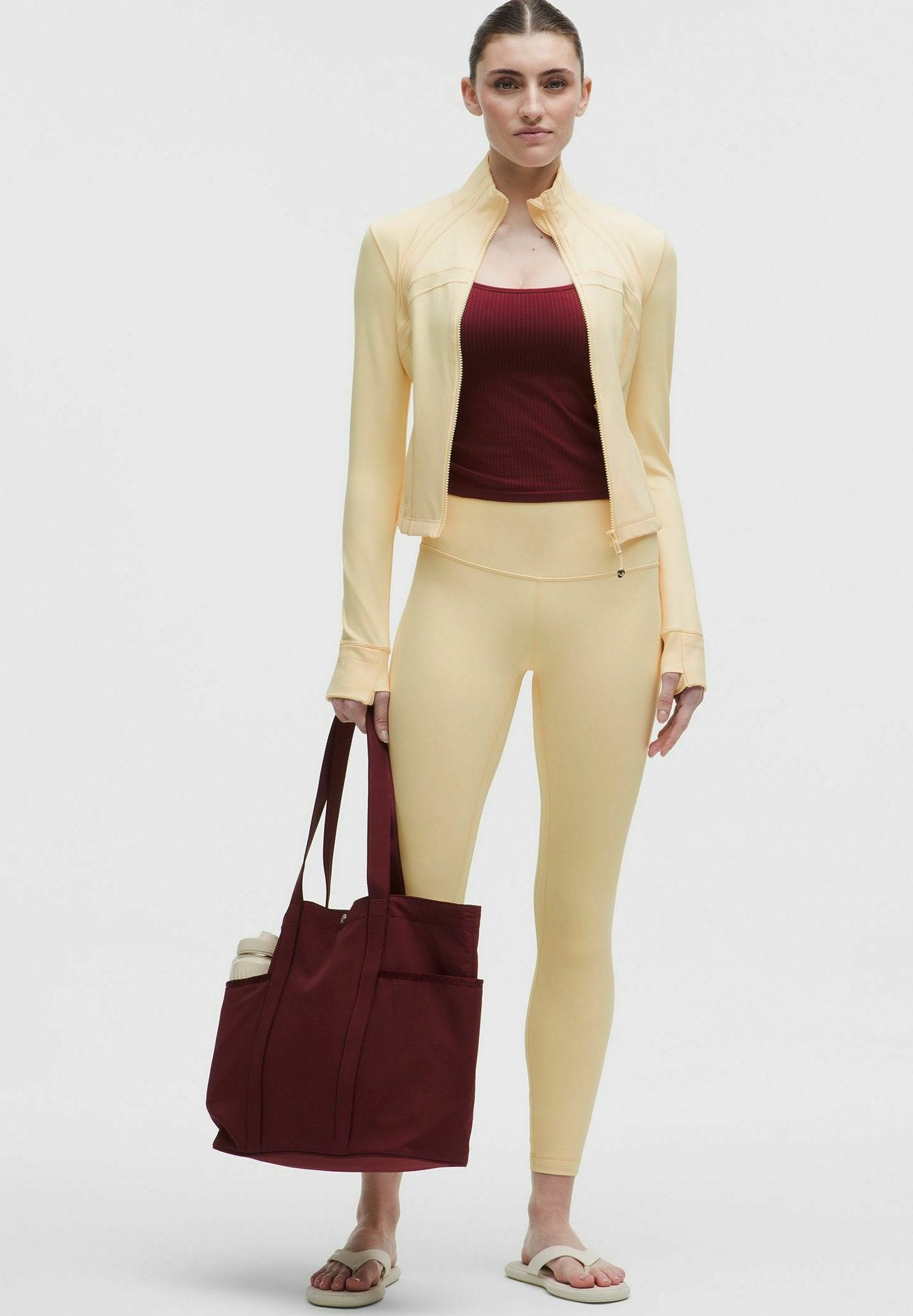 lululemon Butter Cream Cropped Jacket and High-Rise Crop
